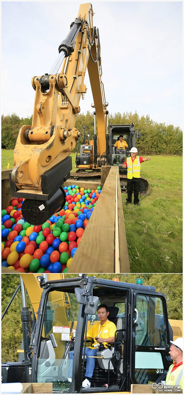 “挖掘机盛小球”项目，考验选手对车辆的控制力